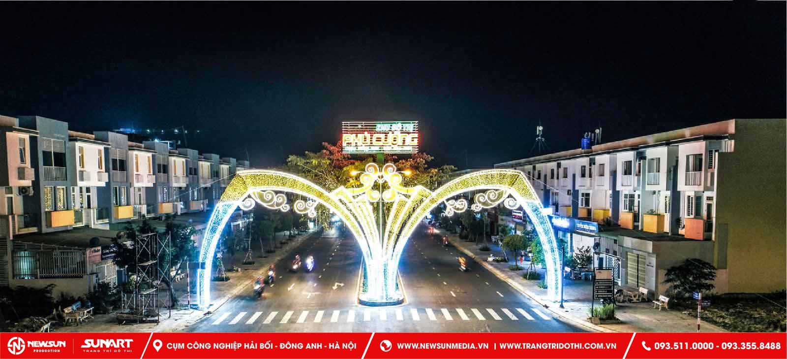 Dịch vụ thiết kế trang trí cổng chào đường phố Phú Thọ với đèn Led
