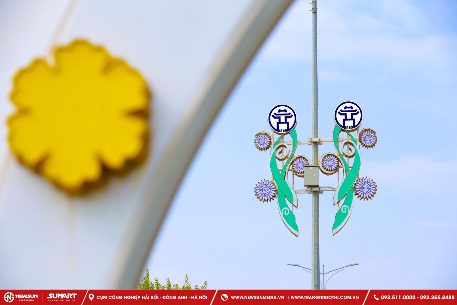 Hộp đèn logo trang trí cột điện thành phố Hà Nội