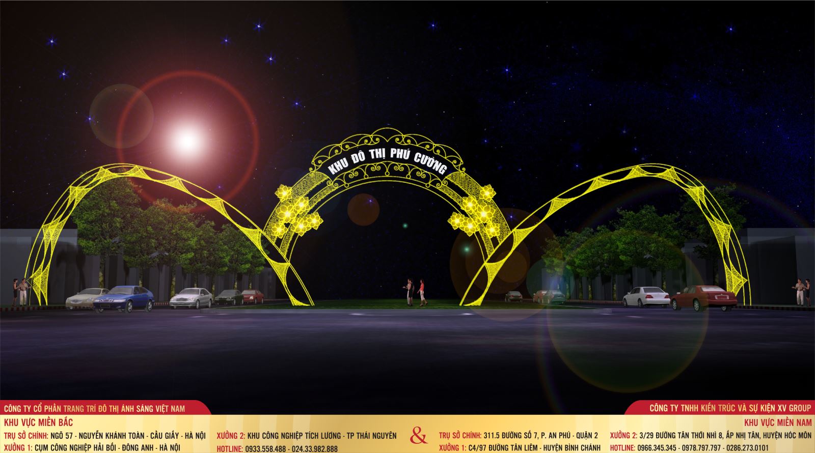 Thiết kế cổng chào Đường 30 tháng 4 chào năm mới 2017 tại khu đô thị Phú Cường