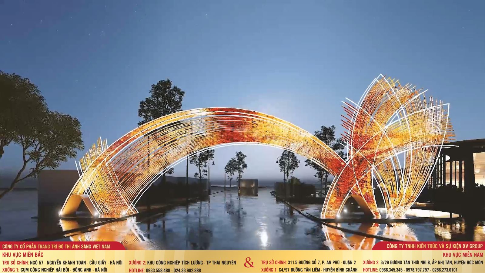 Thiết kế - Cổng chào biểu tượng phố đi bộ tại ngã tư Hồ Tùng Mậu, TP Vinh, Tỉnh Nghệ An