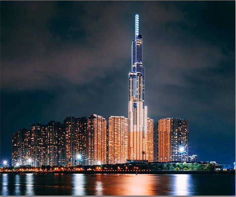 Chiếu sáng mỹ thuật trang trí đèn LED tòa Landmark 81