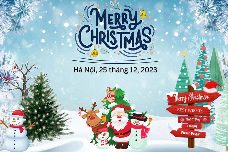 backdrop trang trí noel phong cách lễ hội