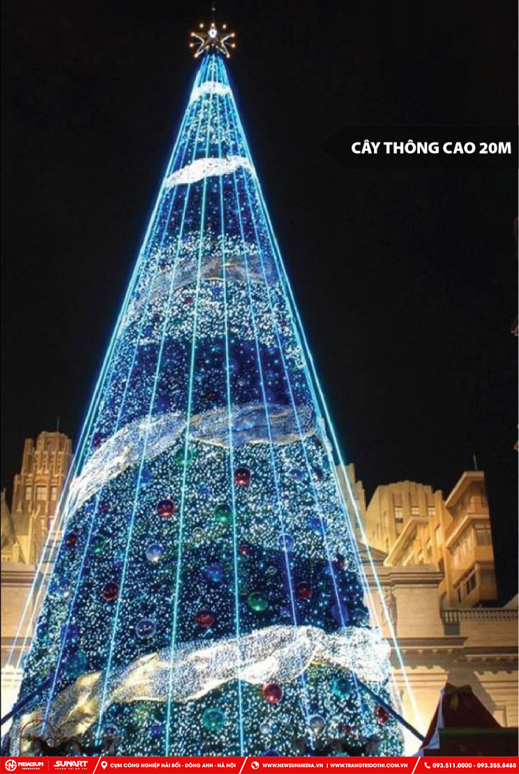 Mẫu cây thông trang trí Noel cao 20m - 2