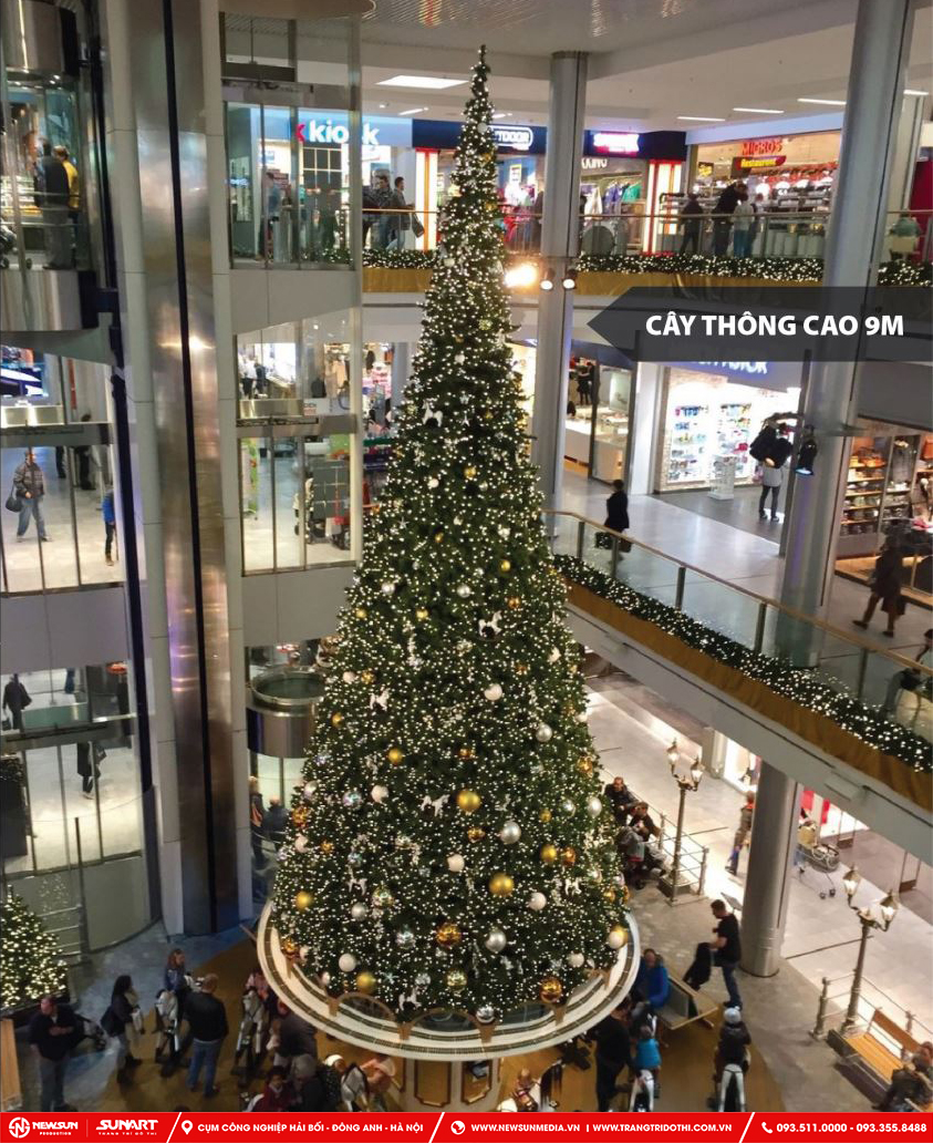Mẫu cây thông trang trí Noel cao 9m