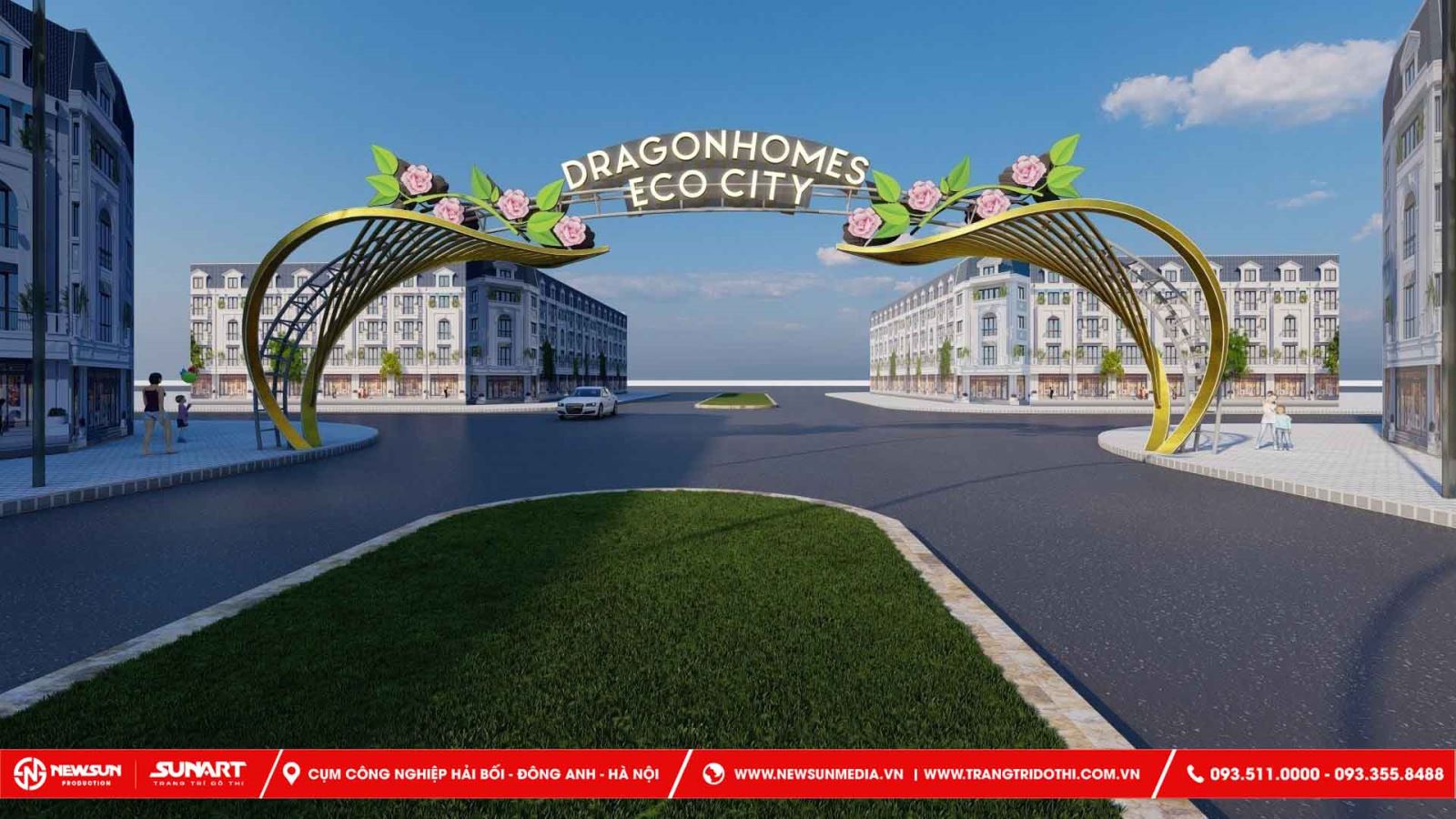 Phác thảo mô phỏng cổng chào 3D DragonHomes Eco City