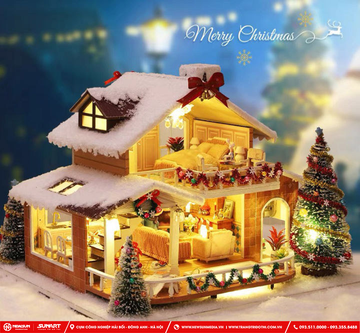 Mô hình nhà noel trang trí đẹp mắt