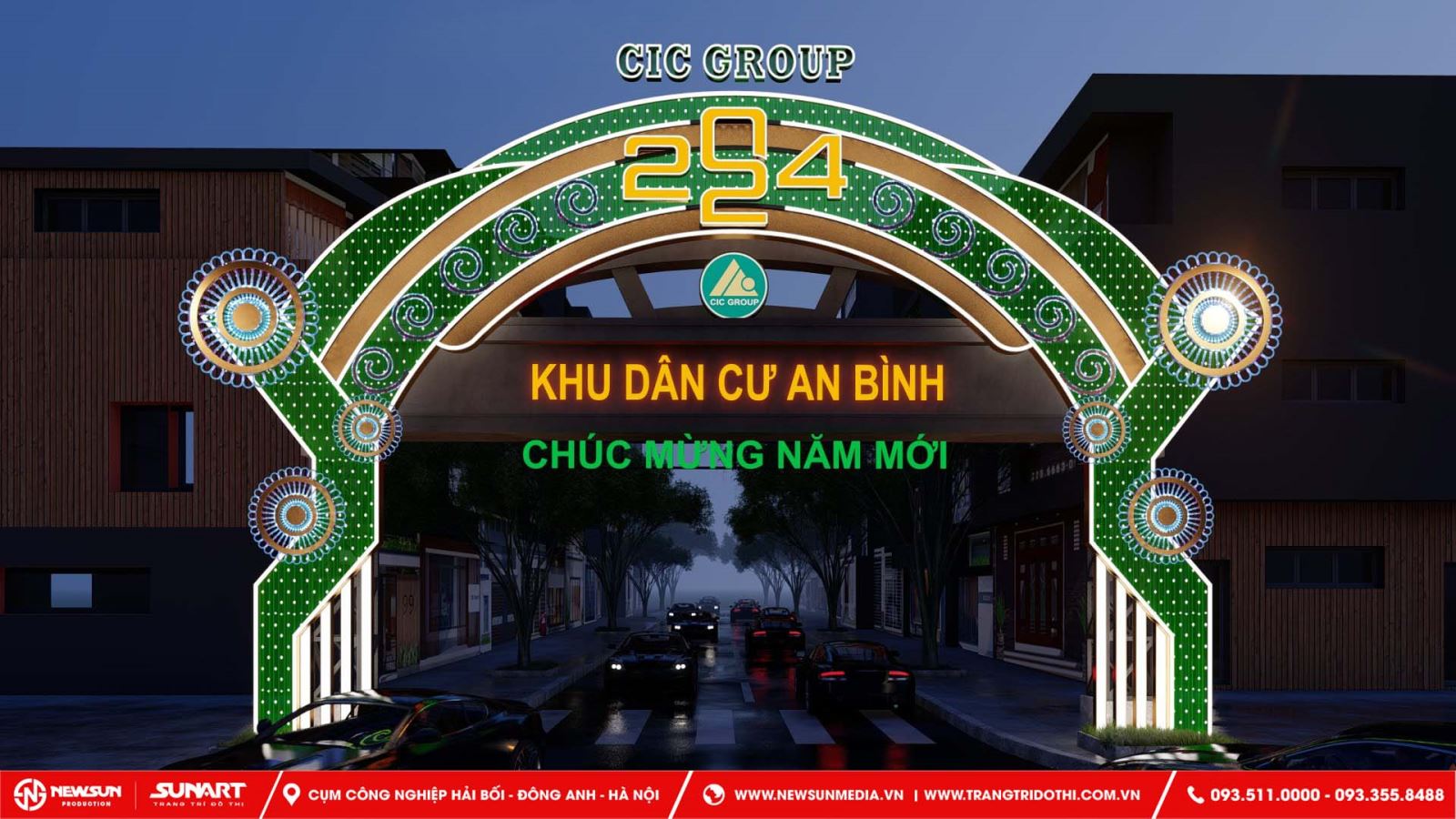 Thiết kế cổng chào trang trí đường phố Sơn La với khẩu hiệu chào đón