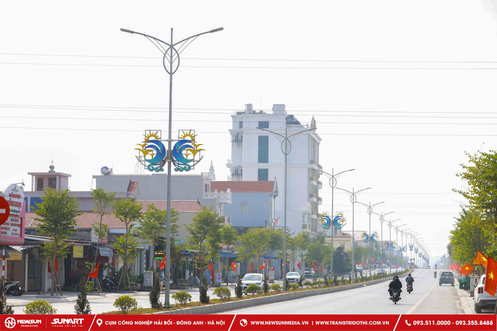 dự án trang trí đường phố tại huyện Thủy Nguyên, Hải Phòng được thiết kế và thi công bởi công ty trang trí đô thị Sunart.