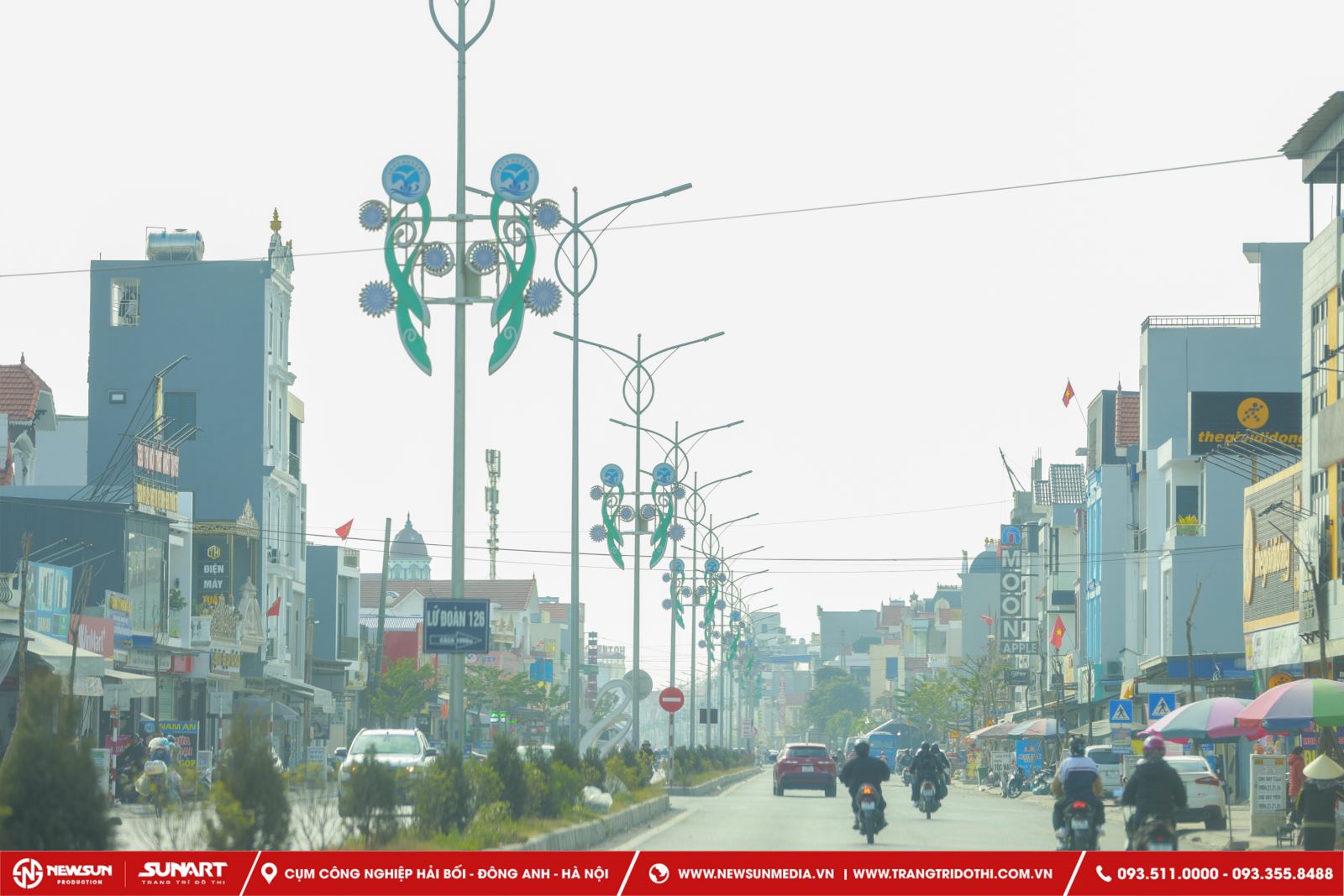 dự án trang trí đường phố tại huyện Thủy Nguyên, Hải Phòng được thiết kế và thi công bởi công ty trang trí đô thị Sunart 1