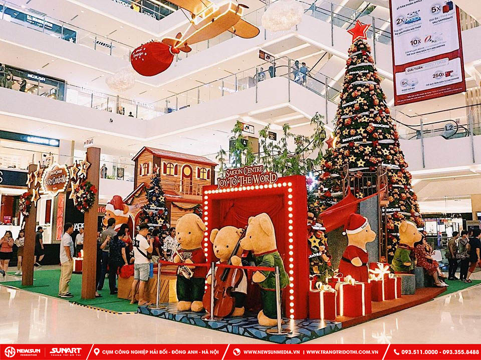 Ý tưởng mô hình trang trí noel ở trung tâm thương mại