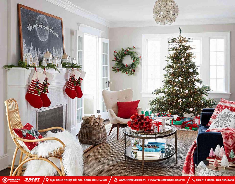 Trang trí Noel tại ngôi nhà cho phòng khách