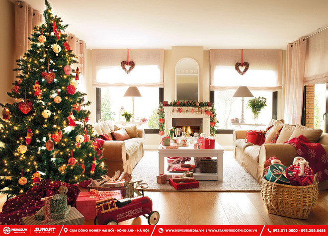 Lựa chọn màu phù hợp khi trang trí Noel phòng khách